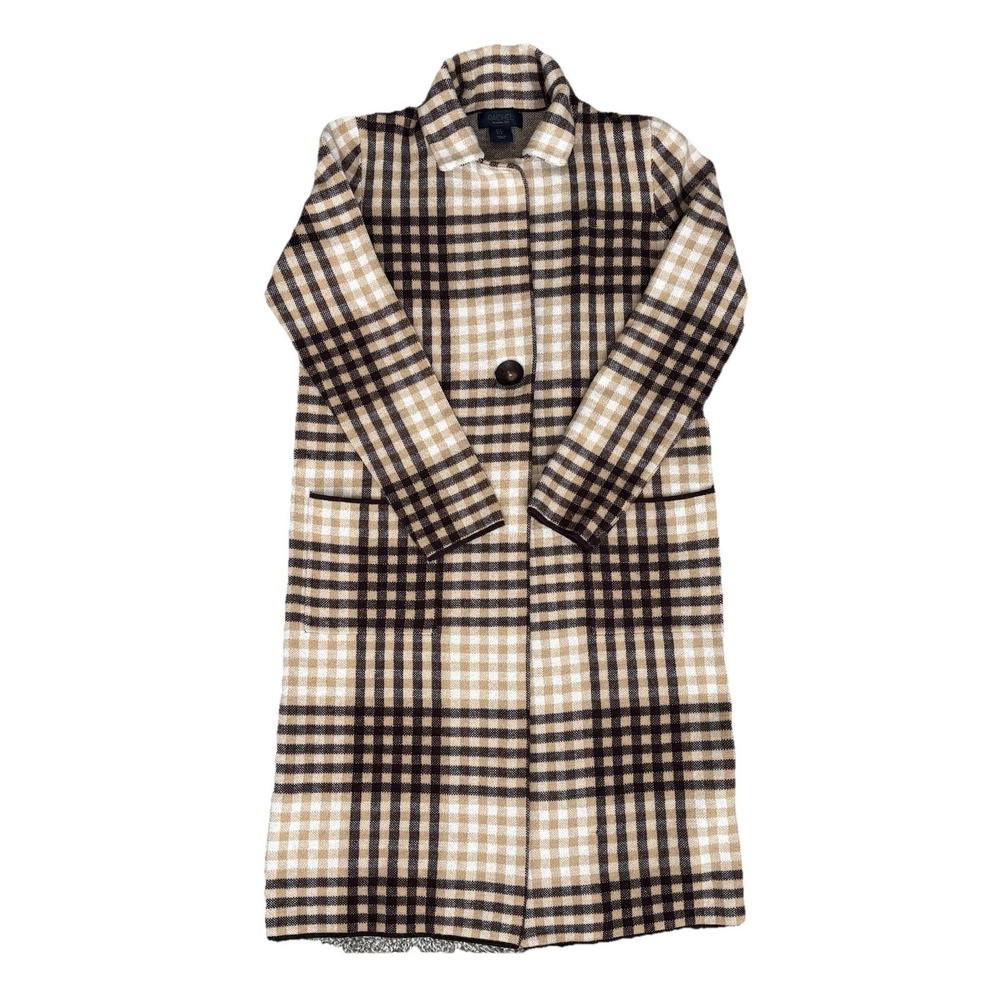 RACHEL Rachel Roy Womens Plaid Sweater Coat Duster Cardigan Sz S Preppy Academia - Picture 3 of 15
